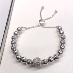 Silver beaded bracelet